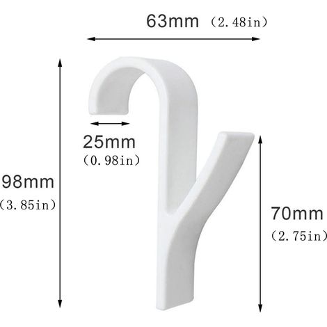 Set di 6 ganci rotondi per radiatori, portasciugamani, ganci multiuso per radiatori rotondi, portasciugamani, ganci per radiatori da bagno in ABS per tutti i radiatori standard, bianco (1/4)