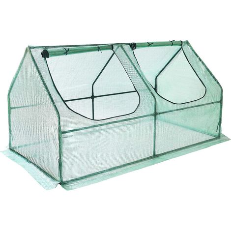 Serre de Jardin Tunnel Mini Serre à Tomates Plastique(180 x 90 x 90 cm) PE Tente abri Petite Serre de Terrasse Balcon, Solide, Verte (1/5)