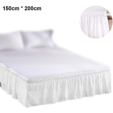 Jupe de lit à volants anti-poussière 150 x 200 cm – Fibre de polyester lavable en machine – Résistante aux rides et décoloration (1/5)