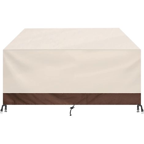 Housse Salon de Jardin ImperméAble,420D Tissu Oxford Housse de Meubles,pour Patio Table Chaises ExtéRieure etc- Beige+Coffee147x83x79cm (1/5)
