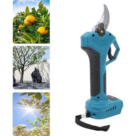 Sécateur électrique sans fil bleu 30 mm, professionnel et robuste, avec affichage numérique, compatible avec le sécateur électrique sans fil à batterie Makita BL1840. (1/5)