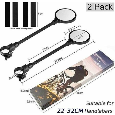 Set mit 2 Fahrradlenkerspiegeln, 360° verstellbare Fahrradlenkerspiegel, Spiegel für Elektroroller, Rückspiegel für Mountainbikes, Rennräder, Mopeds, Cisea (1/4)