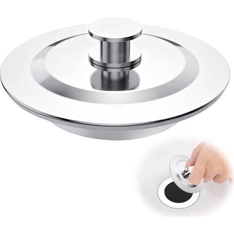 Bouchon Baignoire Universel, Protection Contre La Corrosion Durable Bonde Évier Cuisine pour 42-44mm, Bouchon de Vidange en Acier Inoxydable pour Baignoire/Évier/Cuisine (1/5)