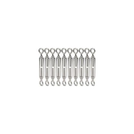 Lot de 10 vis à œillet ouvertes M6 en acier inoxydable pour tendeur de câble métallique ou de câble, matériel de fixation pour tendeur de câble