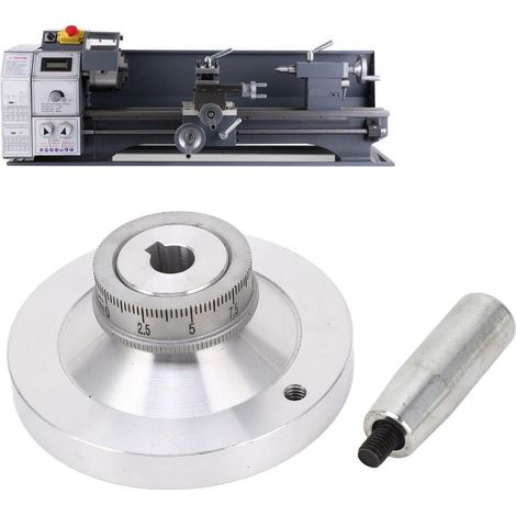 Roue de manivelle adaptée aux mini-tours tels que 712, 714, 0618, CJ18A, etc. Roue de manivelle pour mini-machine-outil avec poignée, 80 mm en alliage d'aluminium. (1/5)