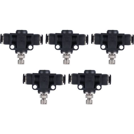 Accessori per il collegamento di valvole pneumatiche a gas in PVC resistenti alla compressione, in 5 pezzi, diametro 6 mm. (1/5)