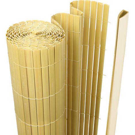 SWANEW Canisse in PVC per il giardino Balcone o terrazza a doppia faccia Recinzione frangivento per balconi Bambù 140 x 500cm (1/5)