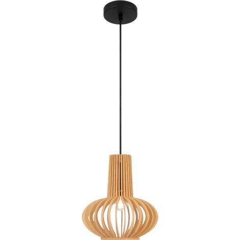 Maytoni Roots III Lampadario moderno a sospensione con struttura in filo metallico da 25 cm, nero, paralume beige 1xE27 (1/5)