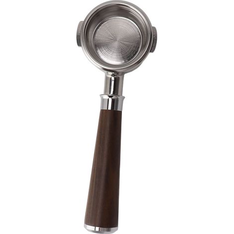 Filtre à portefiltre sans fond 58 mm pour cafetière commerciale avec double oreilles, en acier inoxydable et finition noir antirouille (1/5)