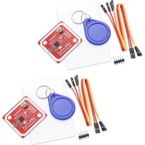 PN532 NFC Reader Module 2 pièces PN532 NFC RFID RFID V3 Module avec Carte Blanche S50 Câble à 4 Broches Carte clé S50 Compatible avec ESP32 (1/5)