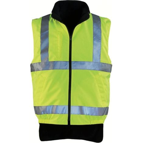 Gilet Hi-Vis foderato in pile reversibile Coverguard Giallo / Nero L