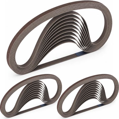 30 Pcs Bande Abrasive 9 x 533 mm, Grain 80 – Courroie de Ponçage en Oxyde d'Aluminium pour Bois, Métal et Plastique – Accessoire pour Ponceuse à Bande 9x533mm (1/5)