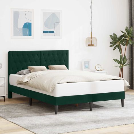 Estructura de cama Verde oscuro 120 x 190 cm Terciopelo