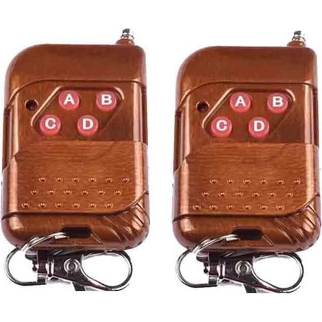 Télécommande radio 433 MHz pour portes coulissantes, quatre boutons, acajou (1/3)