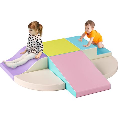 Jeu d'escalade, mousse non toxique, blocs modulaires doux, BLANC (1/2)