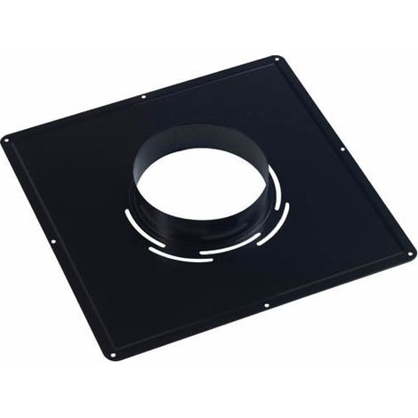 TEN – Plaque de propreté 400x400 noire Ø180 – Pour raccordement Ø180 – Montage facile avec collier – Grille pour fumisterie (1/2)