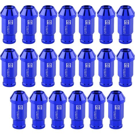 Écrou de roue de course en aluminium bleu M12x1,5 pour pneus de voiture (1/5)