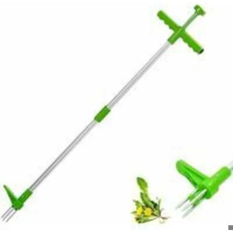 Désherbeur 100 cm Aluminium, Garden Stand-Up à Long Manche Telescopique Uproot Remover, Arrache Mauvaise Herbe Jardinage Manu Femeo (1/5)