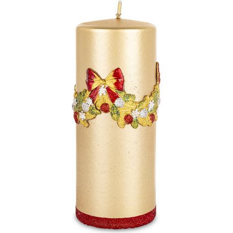 Weihnachtskerze, goldenes Paraffin, 17,5 x 7 x 7 cm (1/5)