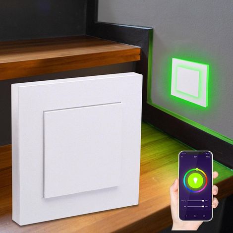 LED Treppenleuchte eckig weiß - Lichtfarbe: Smart Tuya RGB CCT 3W - Lichtaustritt: Doppio (1/5)