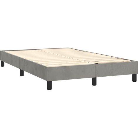 Somier de láminas con patas estructura de cama 120x200 cm tejido terciopelo gris claro TDL0207201 (1/5)