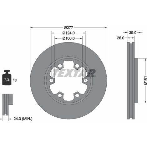 Lot de 2 Disques de frein Textar 92059000 FORD 1954433 1954434 402060F000