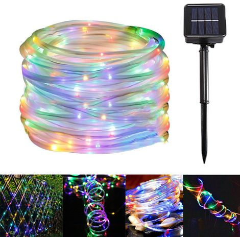 Fil De Cuivre Solaire Led Lumières Extérieur Étanche Chaîne Lumineuse Arbre De Noël Jardin Lumières 12M Couleur (1/5)