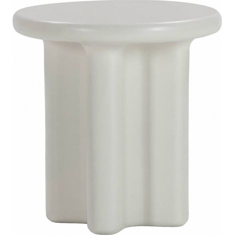 Table d'appoint blanche mate au design sculptural - blanc mat (1/4)