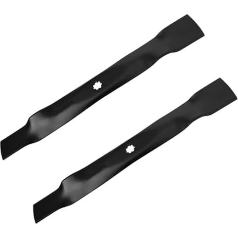 Lot de 2 lames de tondeuse à gazon GY20850 - Remplace les pièces d'origine GX22151 AM137328 AM137333 AM141033 - Compatible avec John Deere D110 D120 D125 E100 E110 LA135 S240 X1055 X110. X120 X300 (1/5)