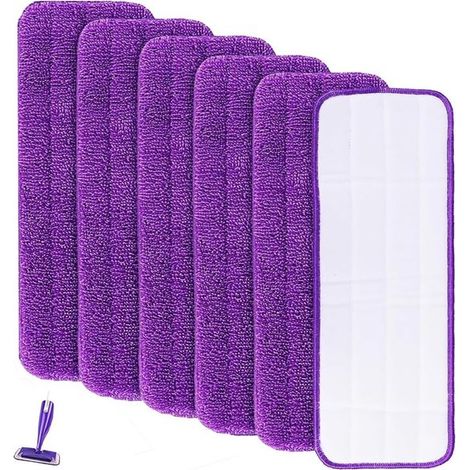 Recharge de balai à franges - 29,5 x 13,5 cm - pour parquets en bois dur - Violet - compatible avec le système de balai Swiffer Wetjet - 6 pièces (1/5)