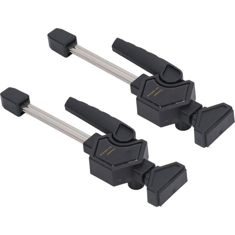 Lot de 2 Serre-joints à levier noir, poignée ergonomique, réglable, gain de force, serrage rapide pour panneaux 19 mm (1/5)