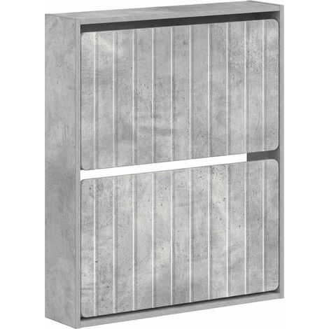 Wandmontierter Schuhschrank ZWOLLE 71 x 17 x 86 cm Betongrau vidaXL (1/5)