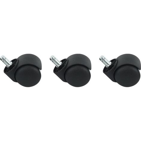 Jeu De 5 Roulettes Pour Chaise De Bureau 50mm Noir (1/3)