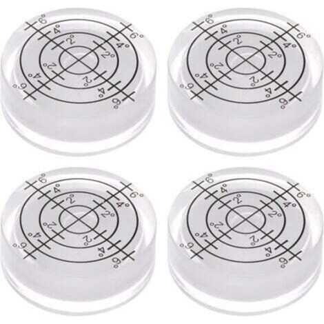 Purchasing Map Lot de 4 niveaux à bulle ronds 32 x 7 mm, mini marqueurs de niveau Bullseye ronds pour nivellement d'appareil photo, trépied, télescope, atelier, plateau tournant, blanc (1/5)
