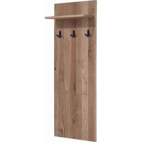 Wandgarderobe Wildeiche 140x20x50 bianco geölt VILLANDERS 233