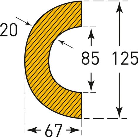 Moravia Prallschutz MORION Protection de tube 85 pour tubes 70 - 100 mm jaune/noir magnétique (1/2)
