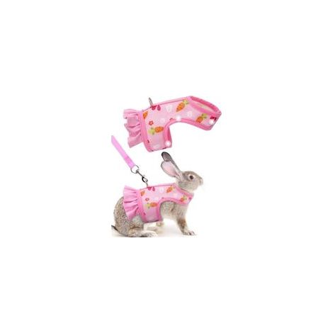 Wasserdichtes, verstellbares und atmungsaktives Kaninchengeschirr, ideal für Kleintiere wie Kätzchen, Meerschweinchen und Chinchillas. Weste mit Kordelzug (rosa, Größe L). – Crezuo