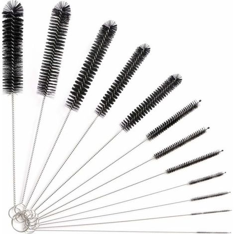 12Pcs Tube Brosse de Nettoyage,Goupillon Nettoyage,Brosse de Nettoyage Tube pour Bouteille en Verre Bébé Biberon Bouilloire Clavier, Tuyau Brosses de Nettoyage,Brosse de Nettoyage Bouteille Versaille (1/4)