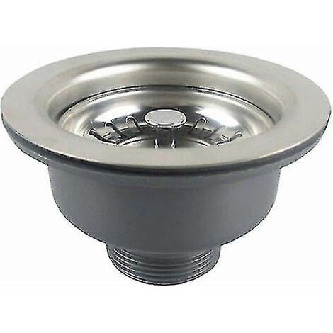 Égouttoir sans trop-plein pour évier, panier en acier inoxydable 110 mm (1 pouce), acier inoxydable + ABS, égouttoir + panier (1/5)