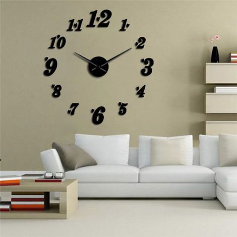 Horloge Murale - 47 Pouces Forme Coeur - Miroir Acrylique 2 Mm - Silencieuse Sans Aiguille Secondes - 1 Unite (1/3)