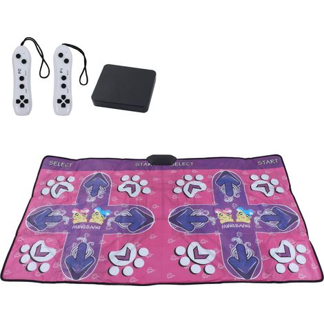 Tapis de danse musical pliable électronique double utilisateur, améliore l'intelligence musicale, tapis de danse léger avec câble AV (1/5)