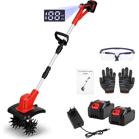 TolleTour Motoazada eléctrica, cultivador, azada para jardín y huerto, 400 W, rojo y negro (1/5)