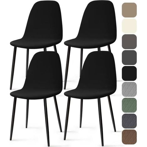 Housse de Chaise Scandinave 4 Piece Universel Housses Chaise de Salle à Manger Lavable Extensible Couverture de Chaise Housse (1/5)