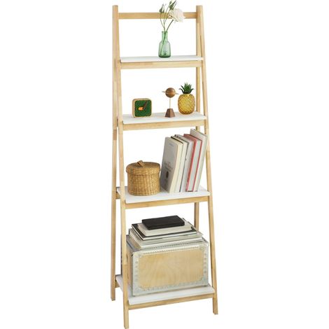 Moderna Estantería Escalonada, Librería, Estantería de Pared, Estante de 4 Plegable Niveles, FRG162-N SoBuy ES (1/5)