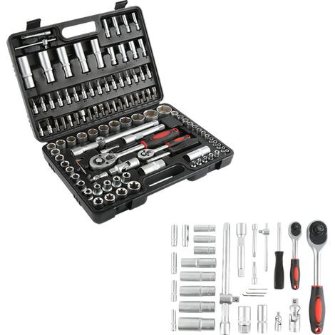 Skecten – Coffret multi-outils 108 pièces – Acier au carbone – Mallette de rangement en aluminium – Anti-rouille pour usage pro (1/5)