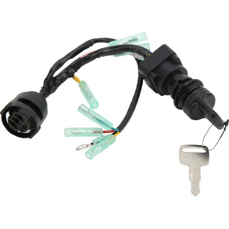 Contacteur de démarrage moto avec clés 61B-82510-01-00, compatible 40/90 115 130 150 175, 2 et 4 temps, interrupteur d'allumage de rechange, barillet neuf, robuste. (1/5)