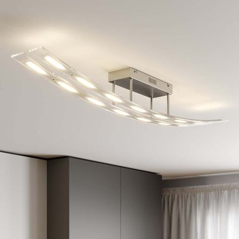 [NEUWERTIG] B-Ware Lindby Deckenleuchte Jarda LED Lampe dimmbar warmweiß 134cm nickel matt 5760lm (1/2)