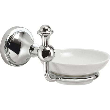 Sapho Gedi Nevis - Seifenschale mit Halter, Keramik/Chrom NV1113 (1/3)
