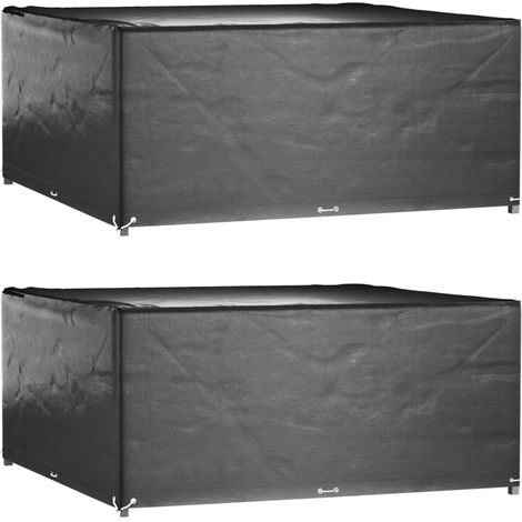 Gartenmöbel-Abdeckungen 2 Stk. 16 Ösen 250x250x90cm Quadratisch
