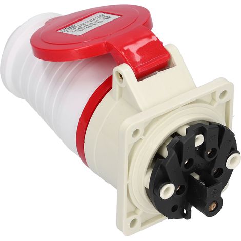 Lot de 2 prises industrielles 380-415V 16A connecteur circulaire électrique robuste PA66 laiton IP44 pour usine ferme chimie (1/5)